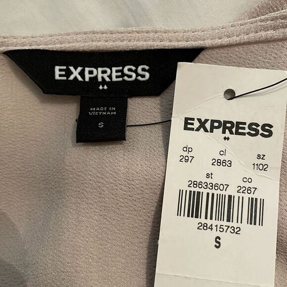 Express Neutral Beige Chiffon T-Back Camisole Top Womens Size Small NEW - Picture 2 of 8